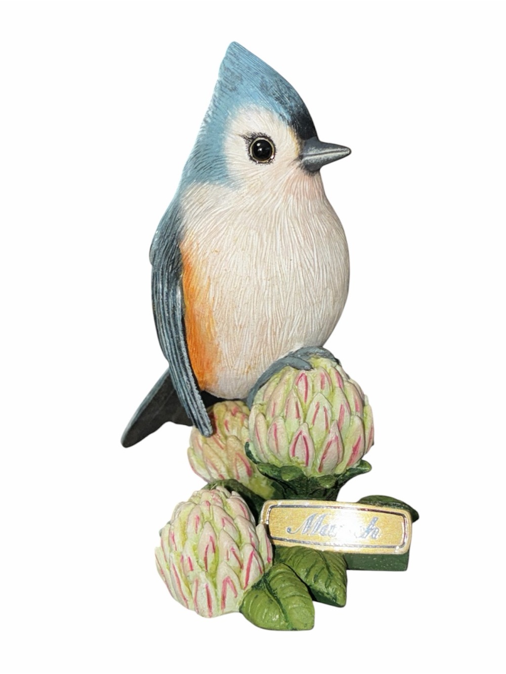 Blue and Cream Decorative Bird Figurine for Birds Category